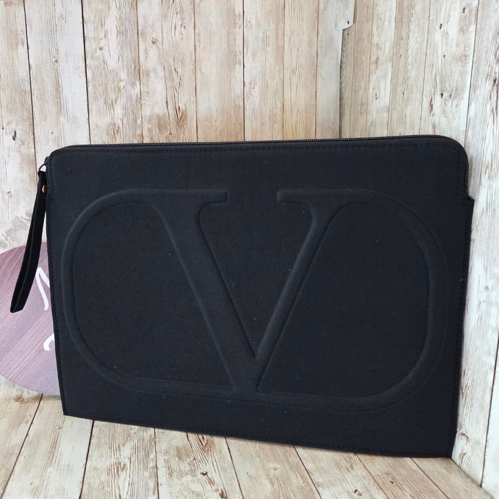 Women's Valentino Black Laptop Bag Clutch & Wristlet NWOT